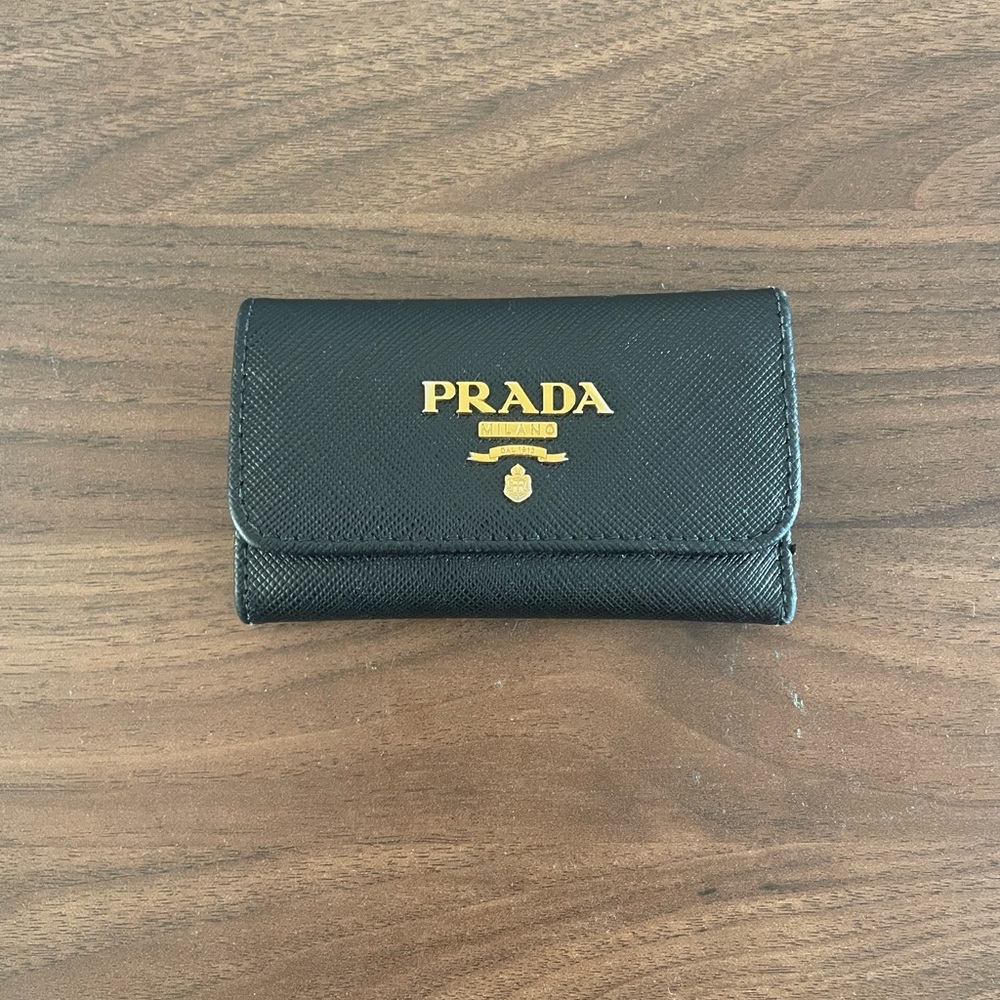 Prada Saffiano Keyholder - Black
